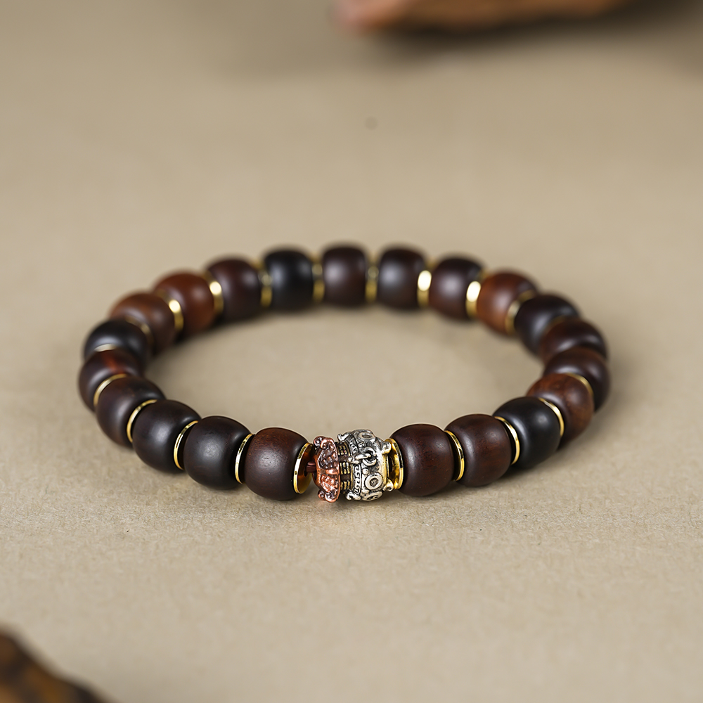 雷枣木玉化文玩手串男女盘玩金属实木串珠手链10mm（备注）-110948