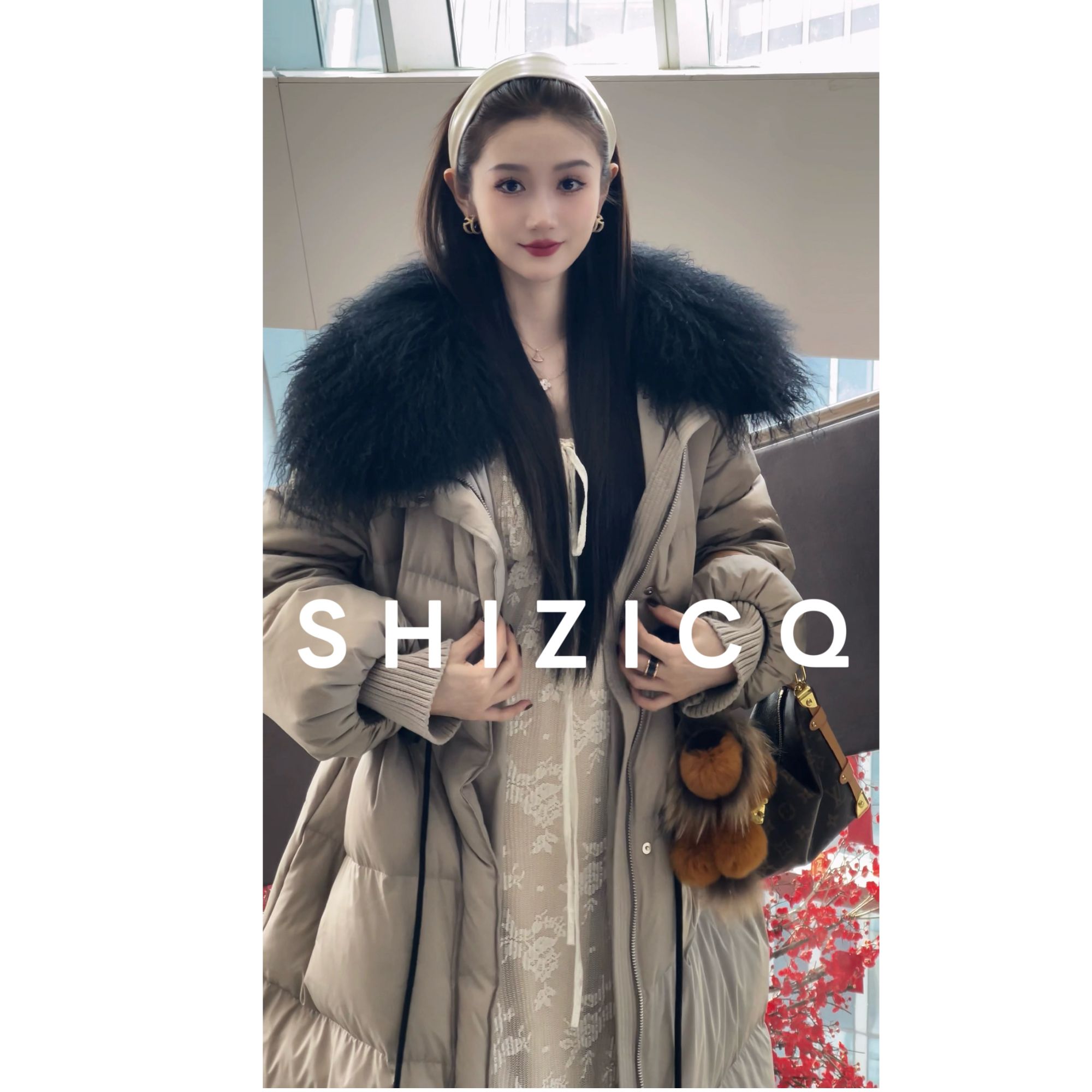 CC【戛纳之夜】2026冬新款大毛领羽绒服女高品质95白鸭绒羽绒服