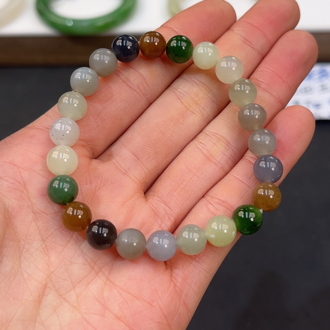 和田玉未镶嵌手镯拍一发一卡8多宝