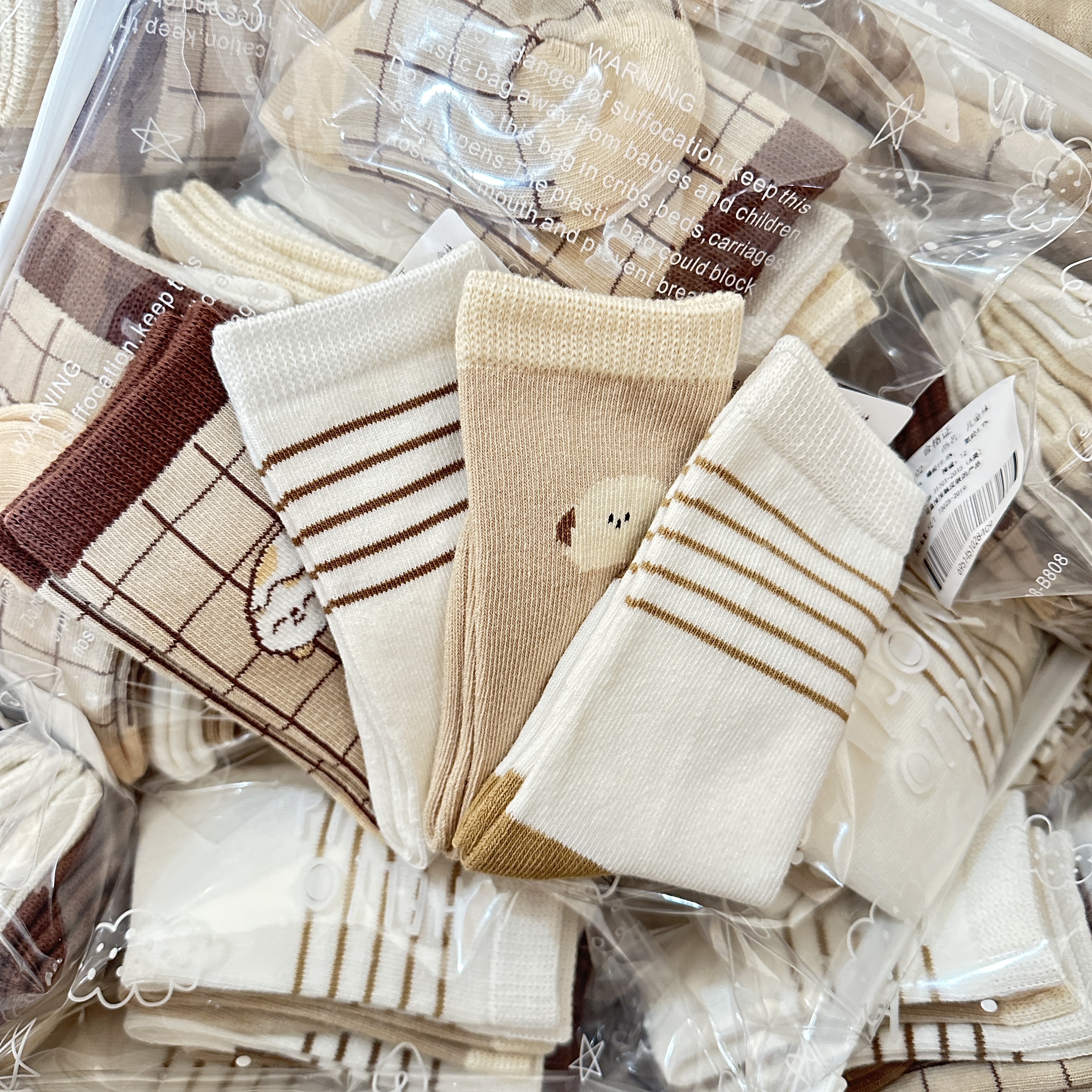 Z002婴儿袜子秋冬新款A类条纹松口无骨宝宝袜子婴儿宝宝小腿棉袜