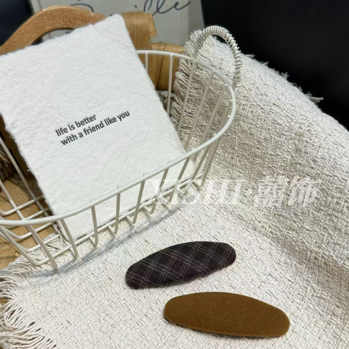 AB版椭圆咖色格子对夹273