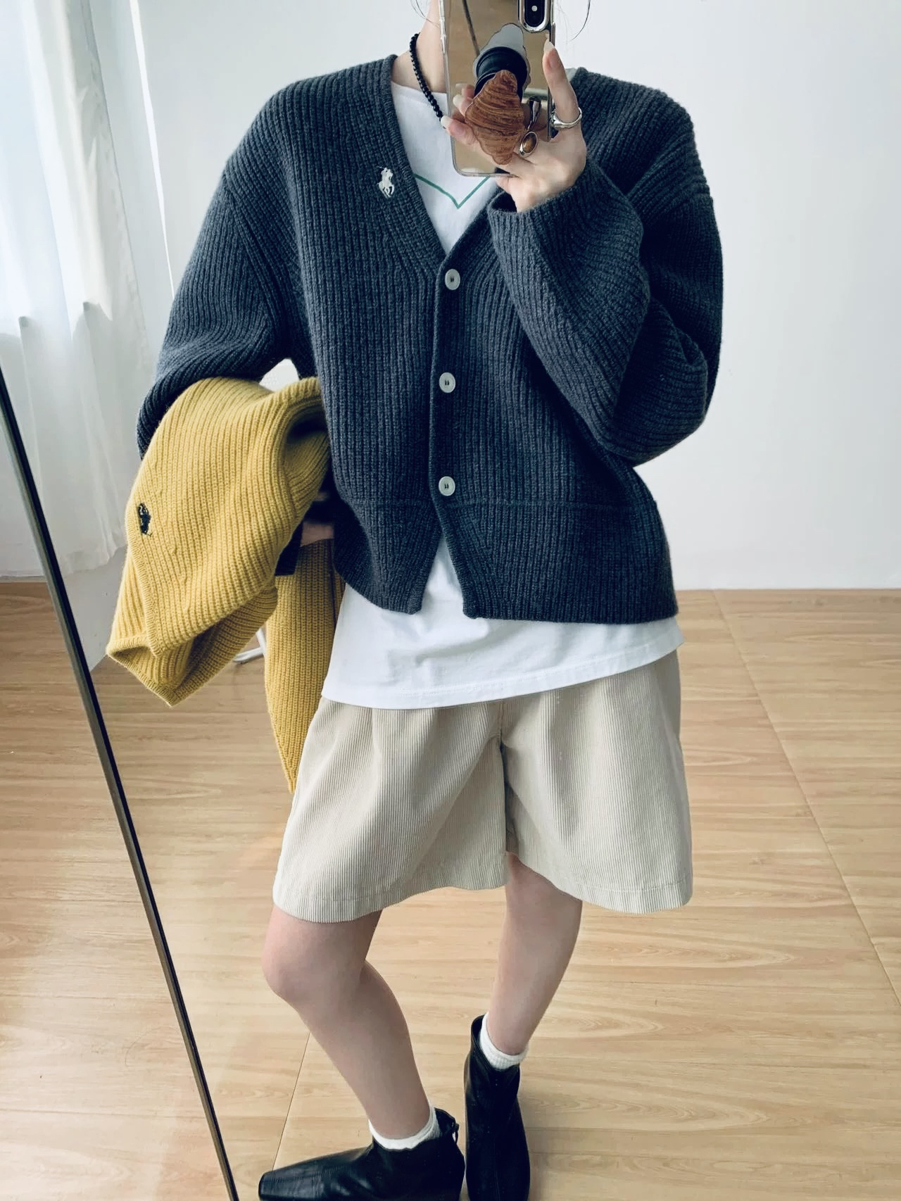 插肩袖宽松开衫外套 百搭 刺绣8802