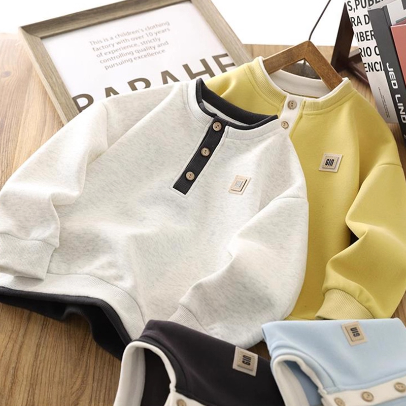 男童卫衣秋款清新帅气儿童假两件上衣2025秋装洋气新款男孩长袖