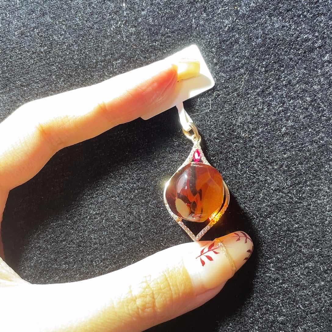 蓝珀珠宝奇石银S925镶嵌