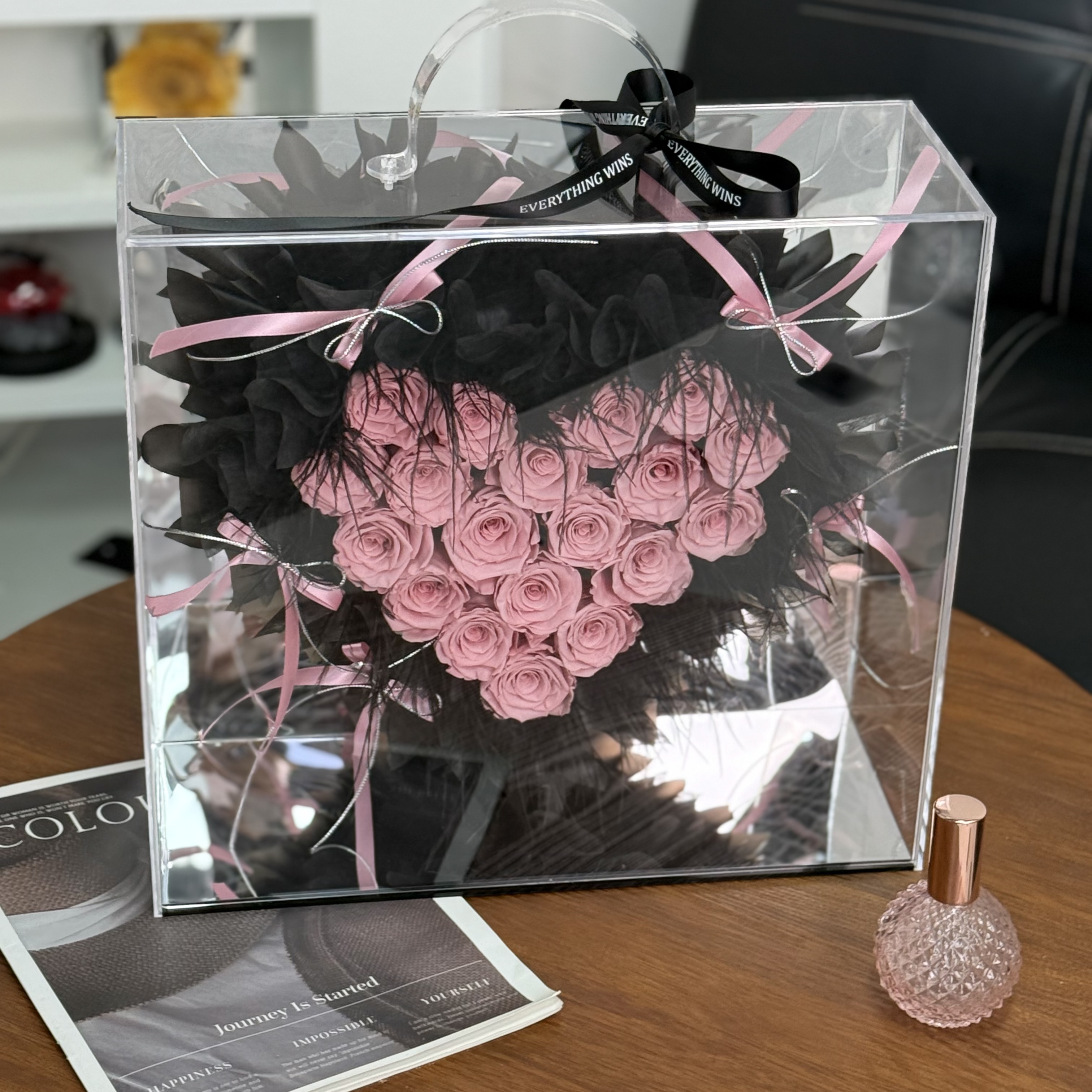 《L B D R》情人节手提爱心花束 永生花礼盒特别款送女友礼物