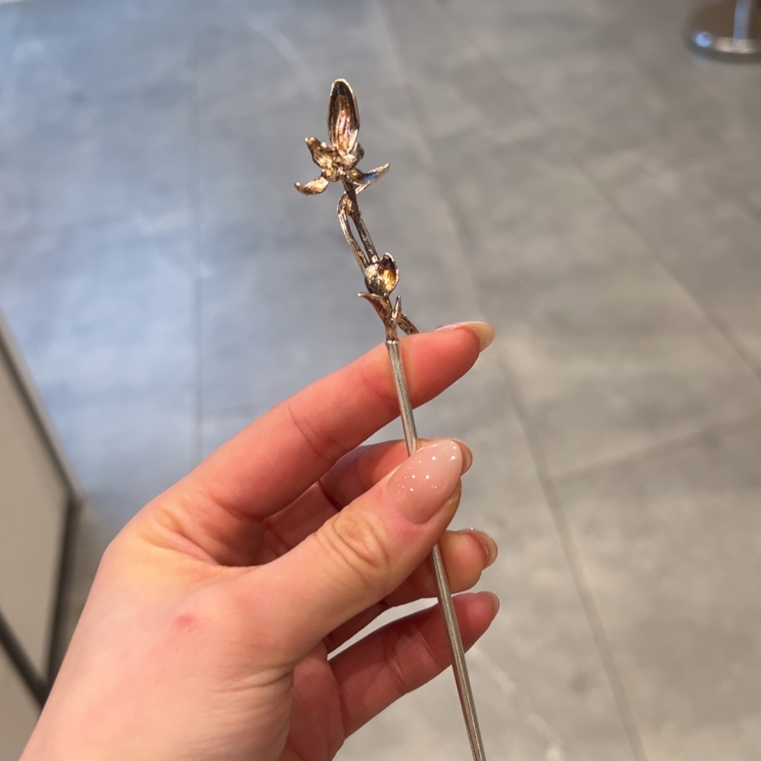 茶道兰花茶针一件