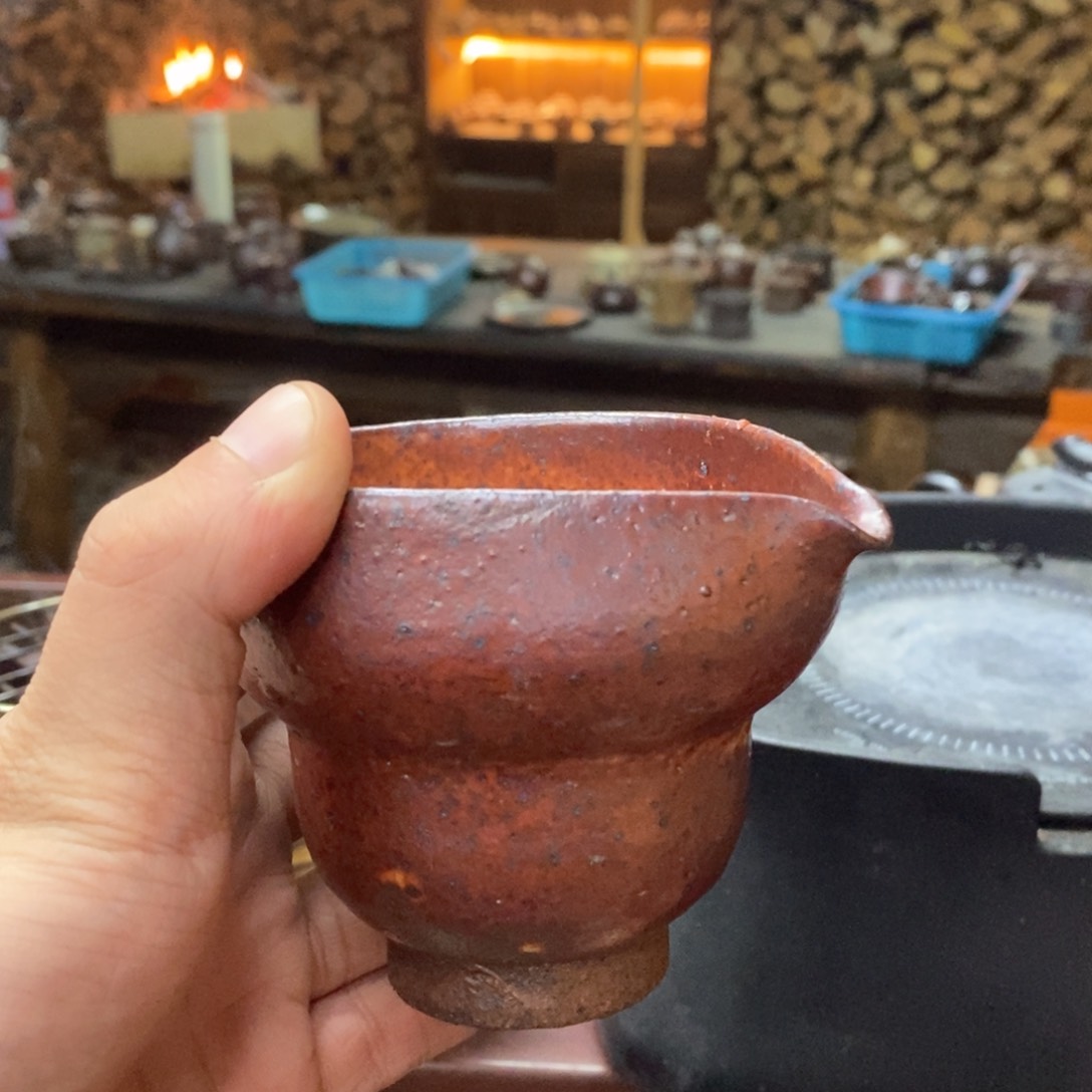 紫砂柴烧紫砂杯杯