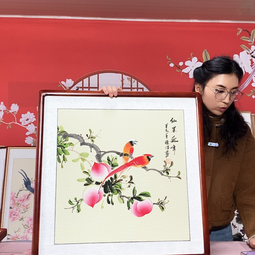 国画手写手绘带框包邮63✖️63