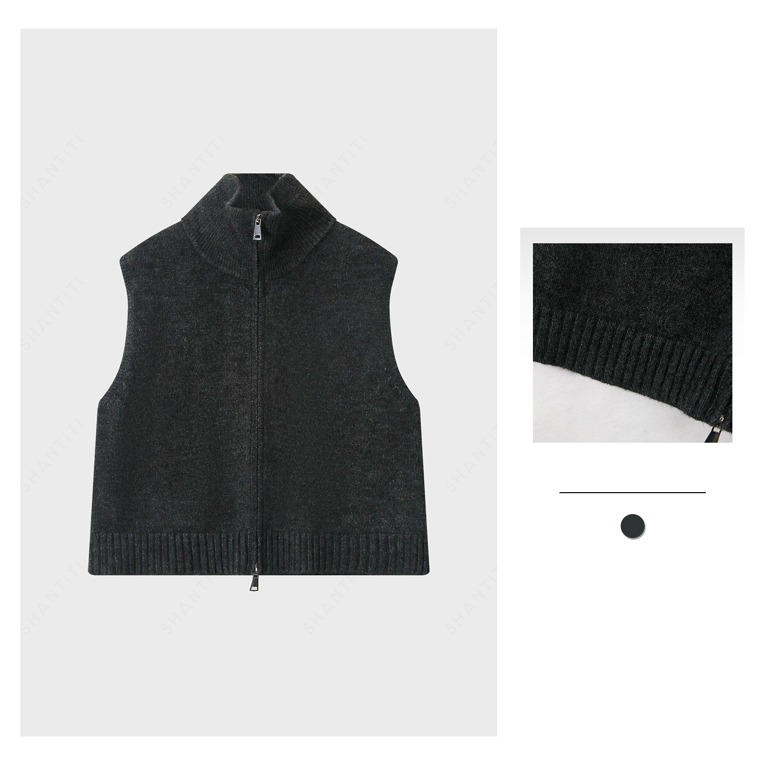 『高级感立领羊毛马甲』老钱风轻奢针织时尚女士秋冬百搭无袖坎肩