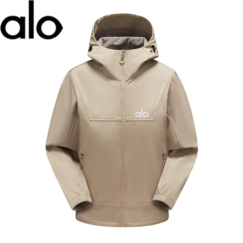 ALO时尚外套男秋季情侣款防风防水连帽户外运动软壳冲锋衣
