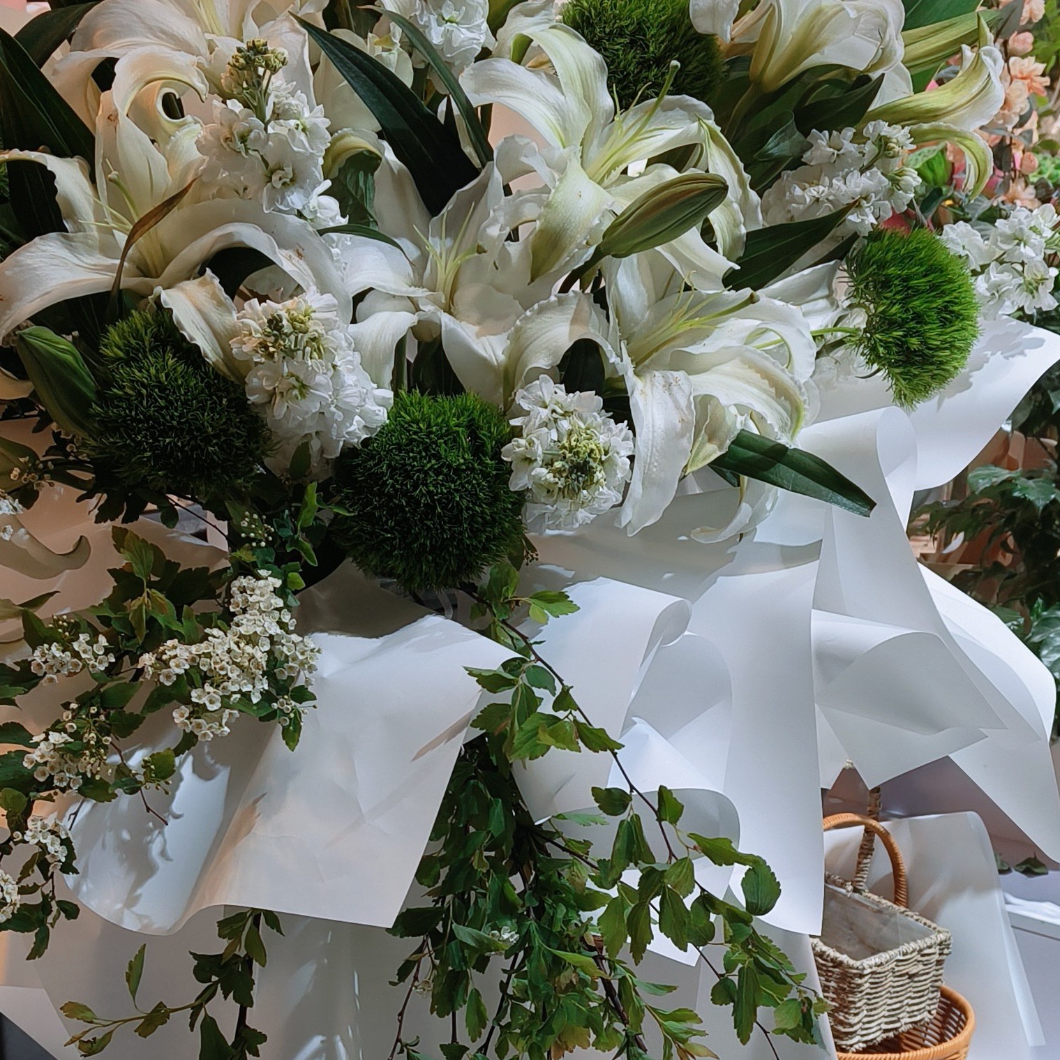 白色系高级感开业花篮
