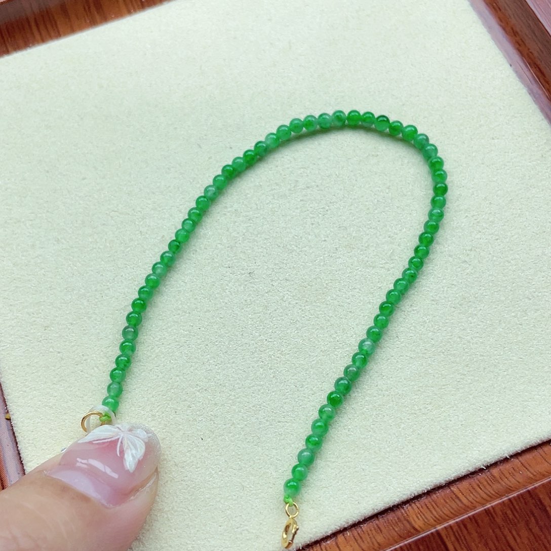 翡翠手链未镶嵌我**界缅甸翡翠A货