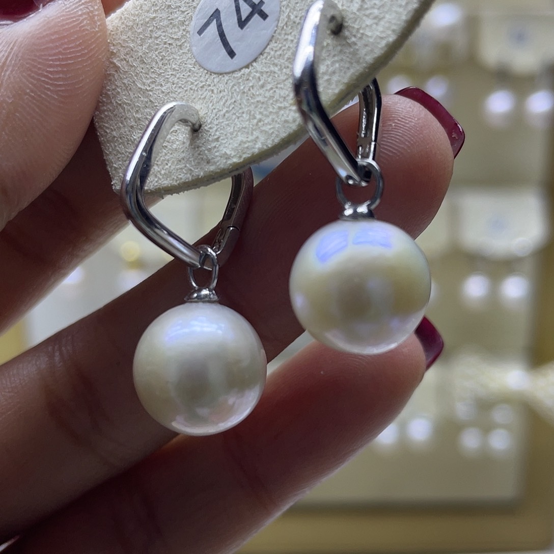 淡水珍珠耳饰银S925镶嵌