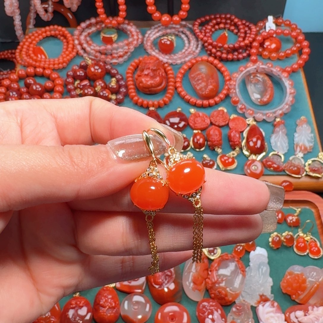 南红玛瑙南红 银S925镶嵌