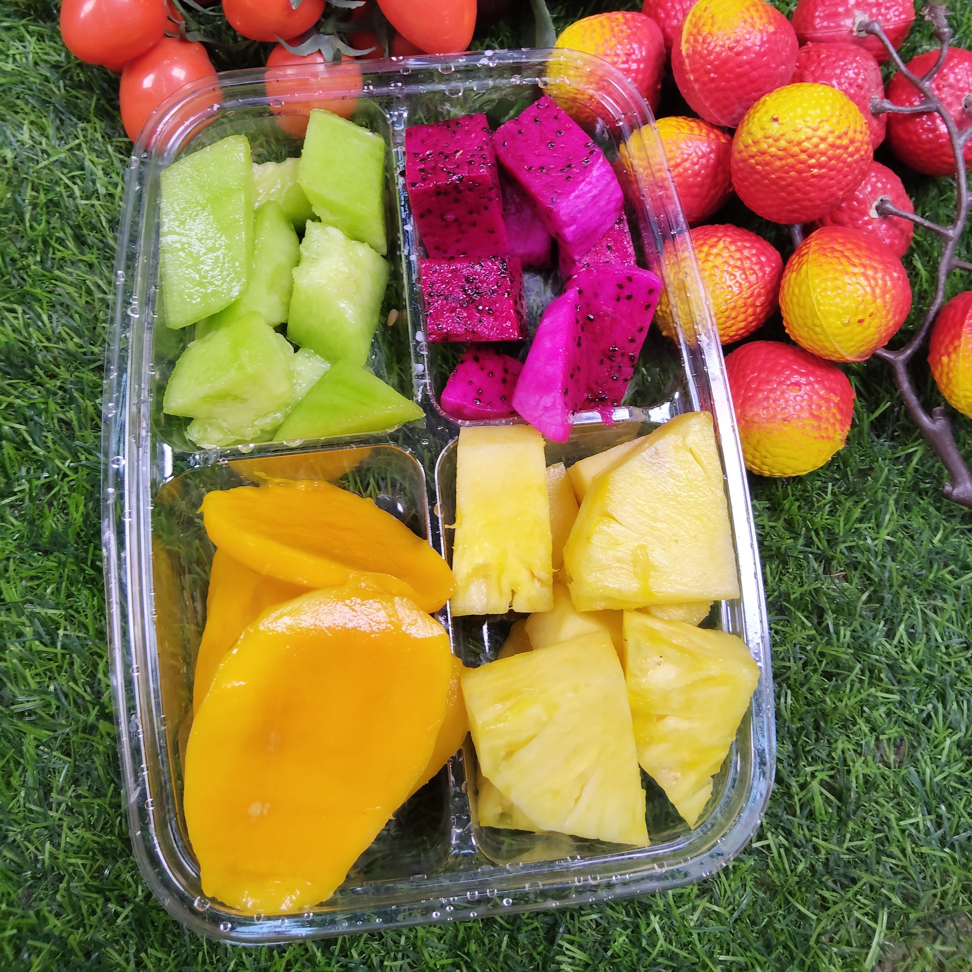 果切鲜果切【多果拼超划算】凤梨+芒果+甜瓜+红心火龙果.600g