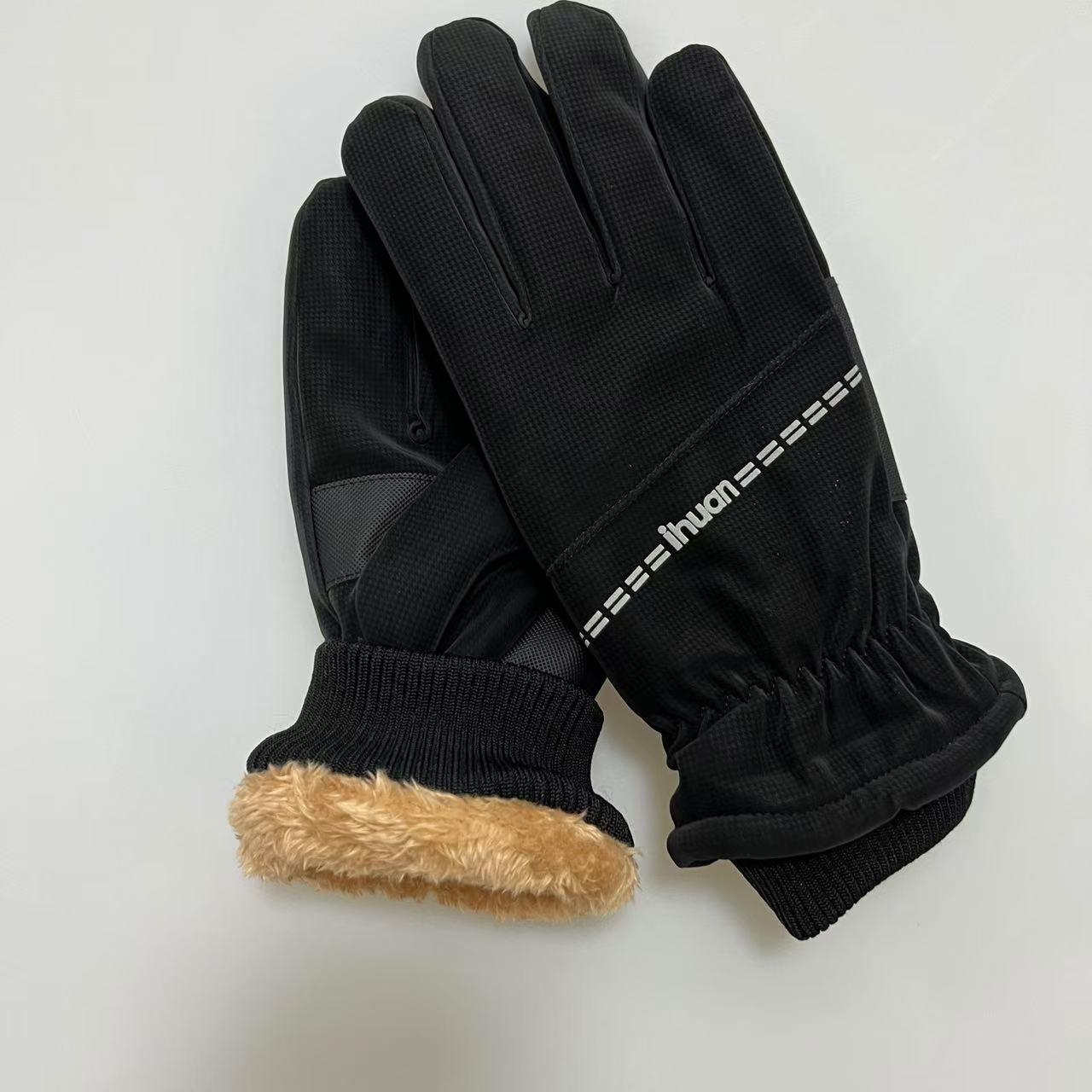 【罗口手套】冬天保暖手套男女户外休闲骑行加绒防风寒时尚全指