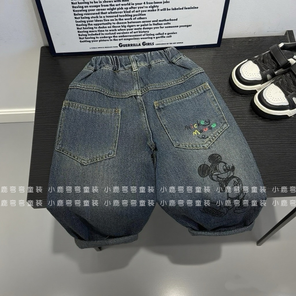 Q2553儿童秋季新款2025男童秋装米奇牛仔裤