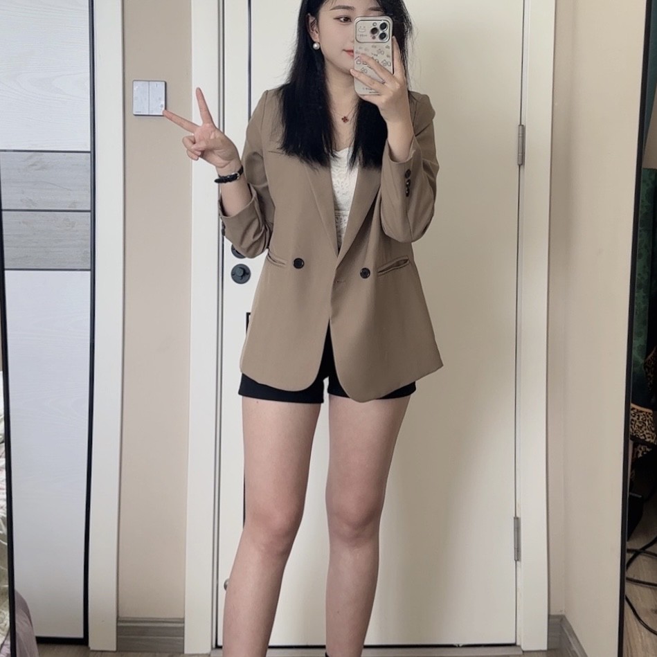 女士春秋季显瘦赫本风小西服职业正装外套