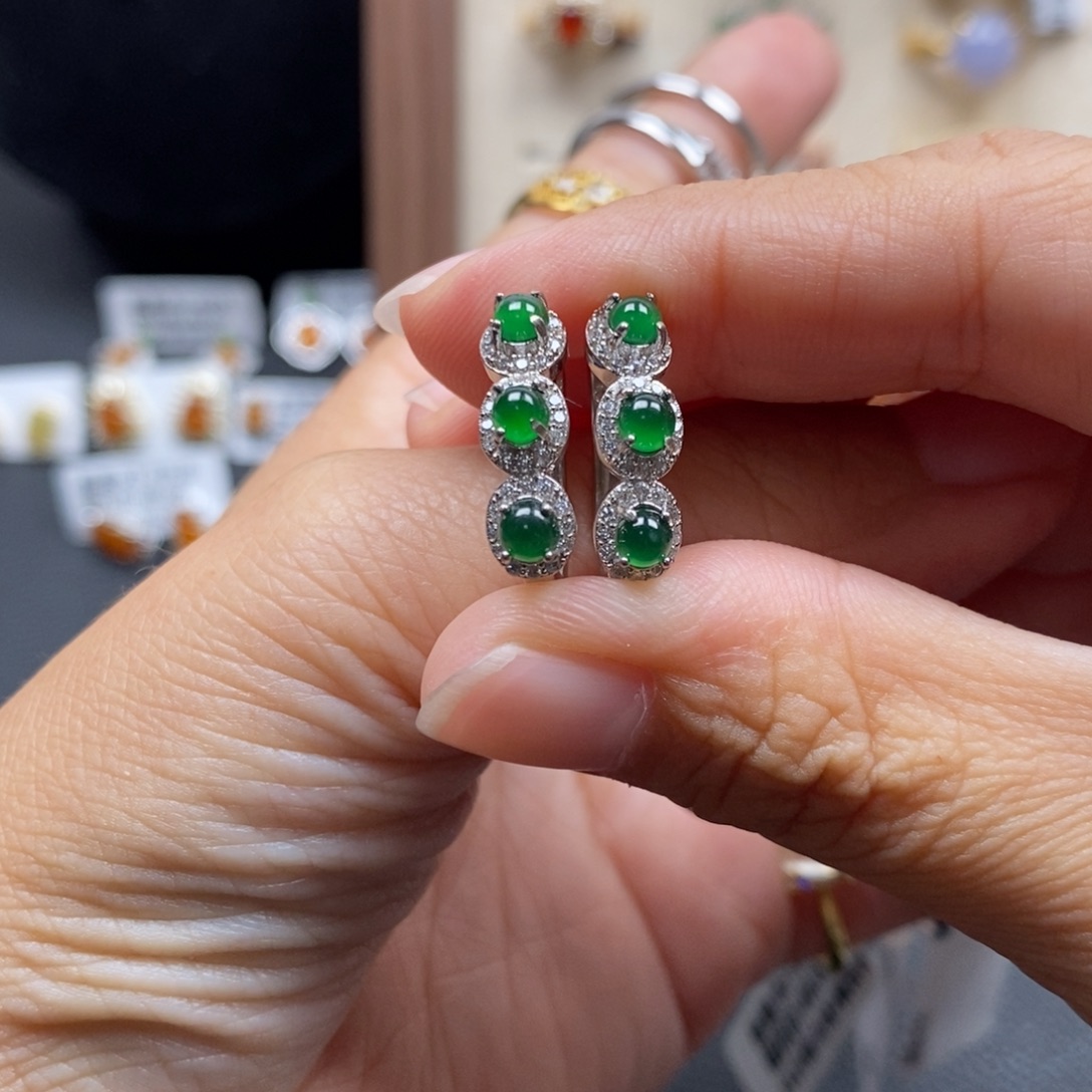 翡翠银S925镶嵌戒指