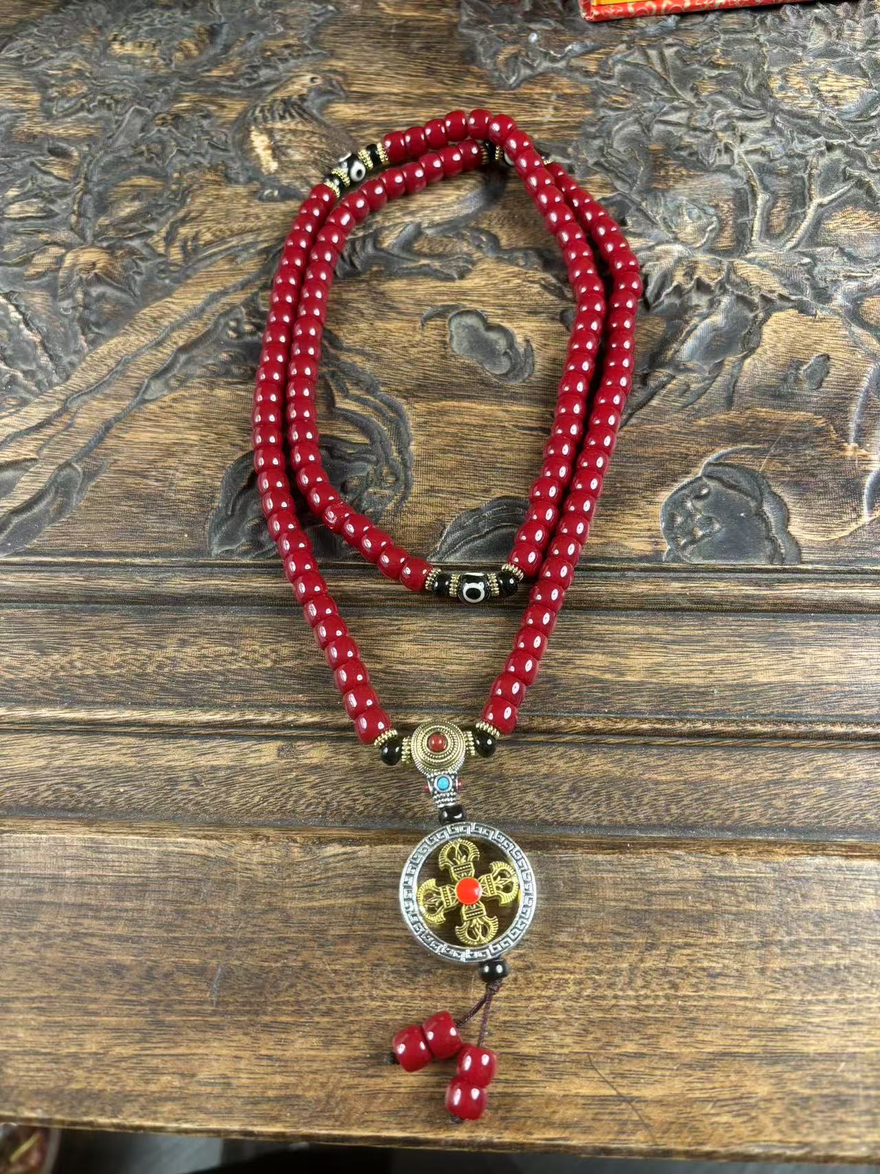 玛瑙红十字链一个{小七甄选}