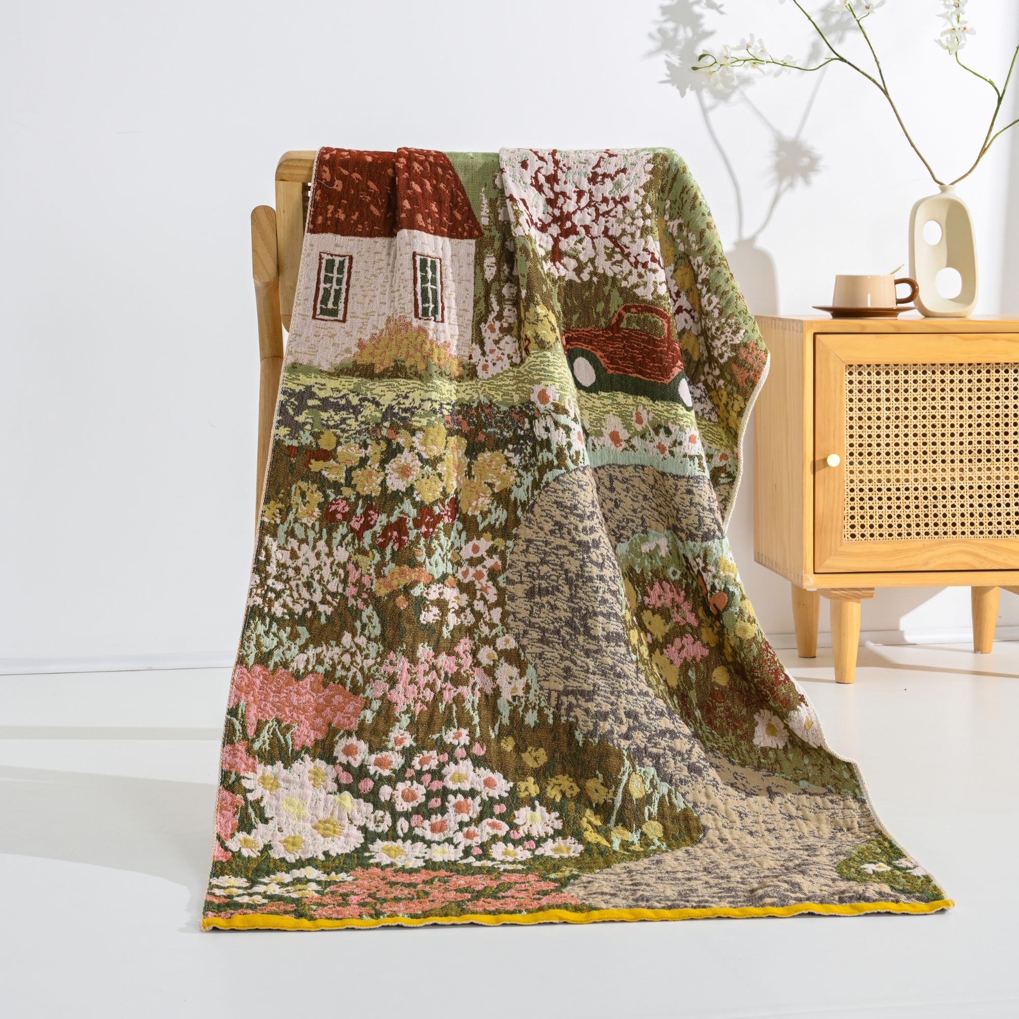 【油画】75/150四层纱布浴巾披肩