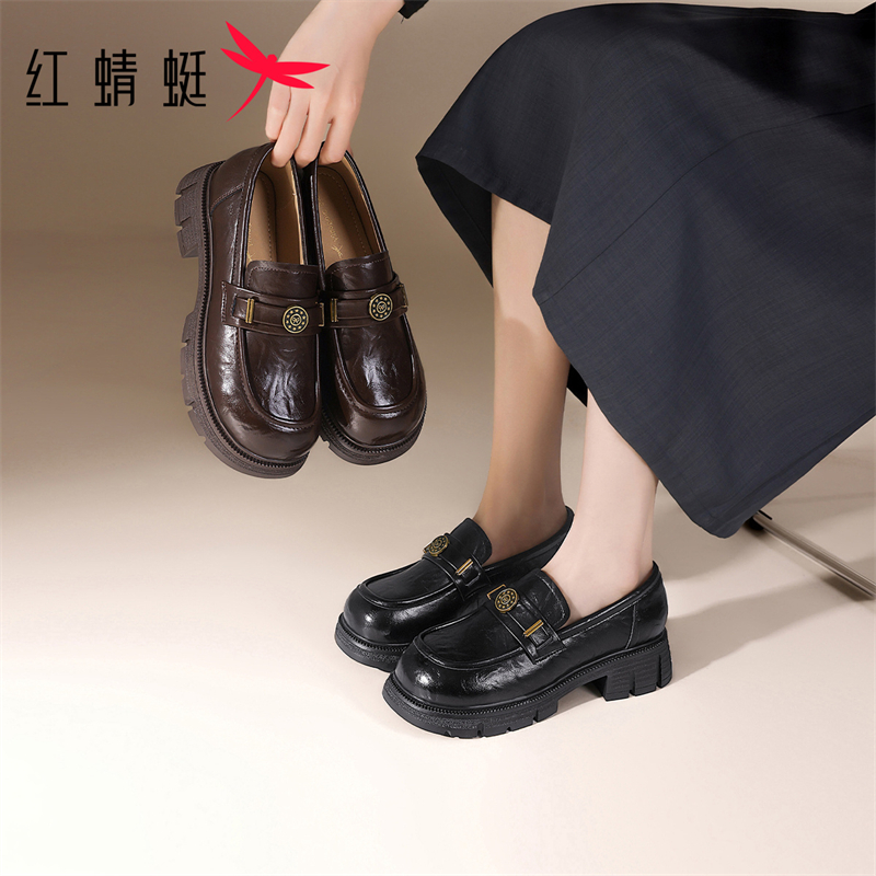 红蜻蜓2025新款上市春秋季显瘦款乐福鞋轻便不累脚适合通勤上班穿