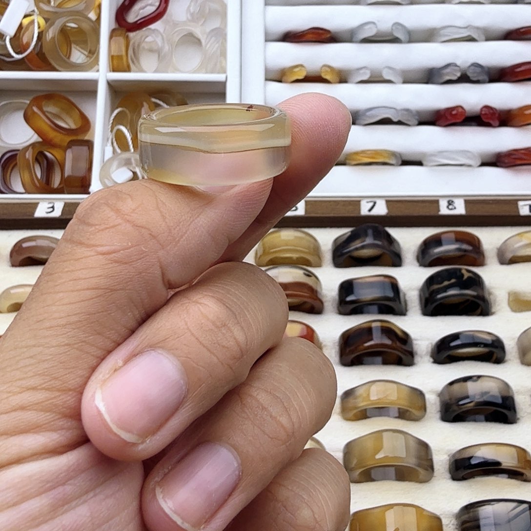 月***落玛瑙/玉髓戒圈未镶嵌