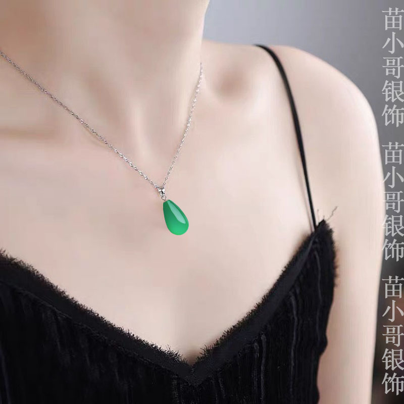 气质百搭东陵水滴吊坠2025新款耳环项链女轻奢小众锁骨链生日礼物