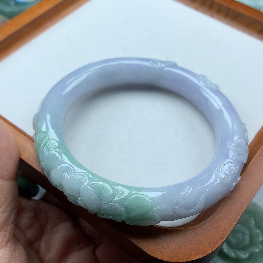 翡翠未镶嵌手镯复古风格60