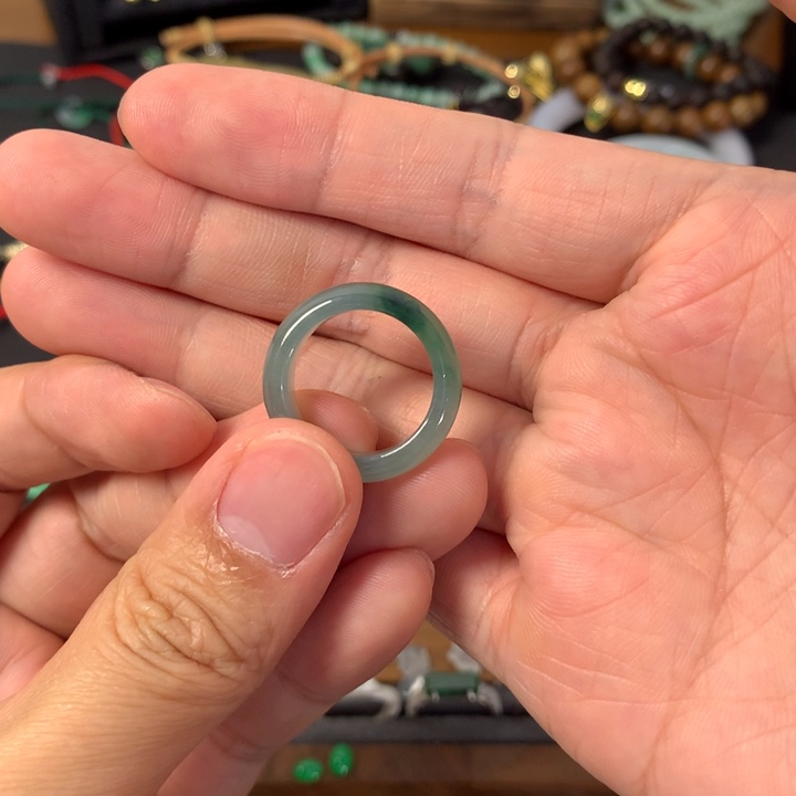 翡翠未镶嵌戒指14圈口
