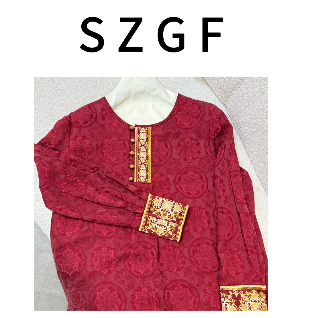 新中式宫廷风刺绣纽扣衬衣52505