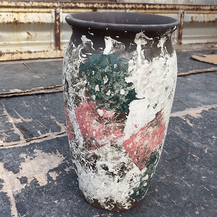 紫砂茶碗油画口径21高度41