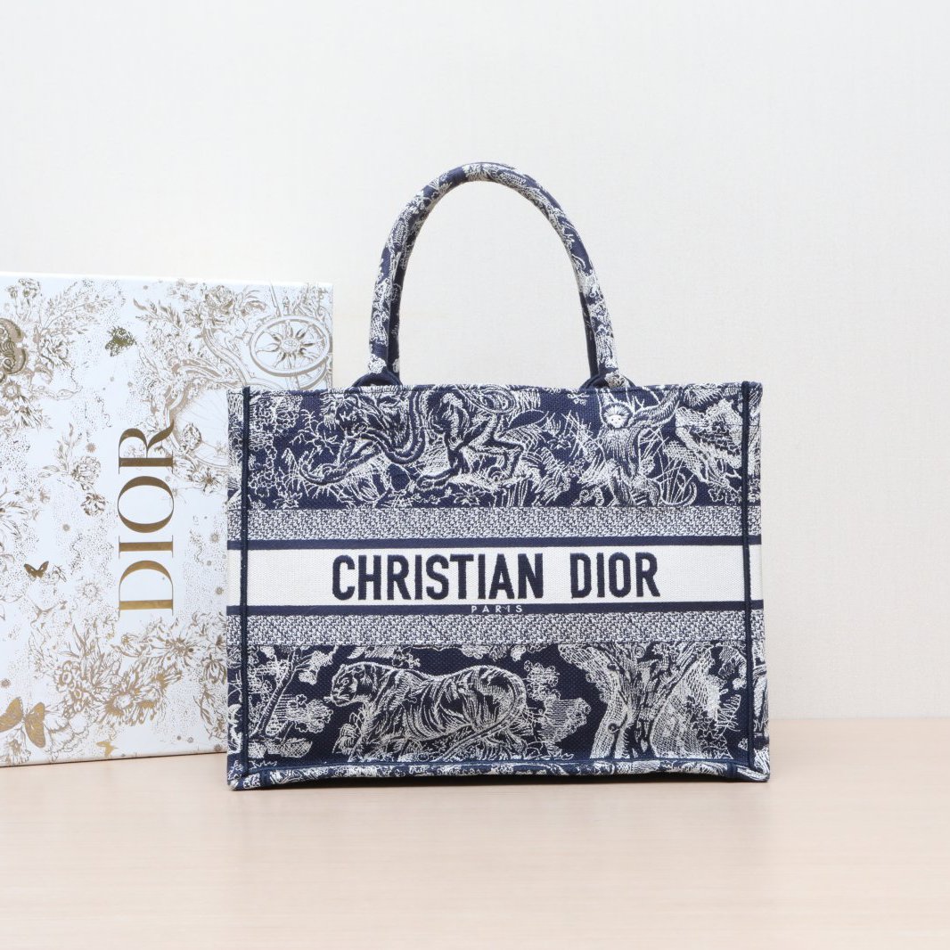 95新 DIOR/迪奥 手提包 36 墨蓝色 帆布 2021 P205951297