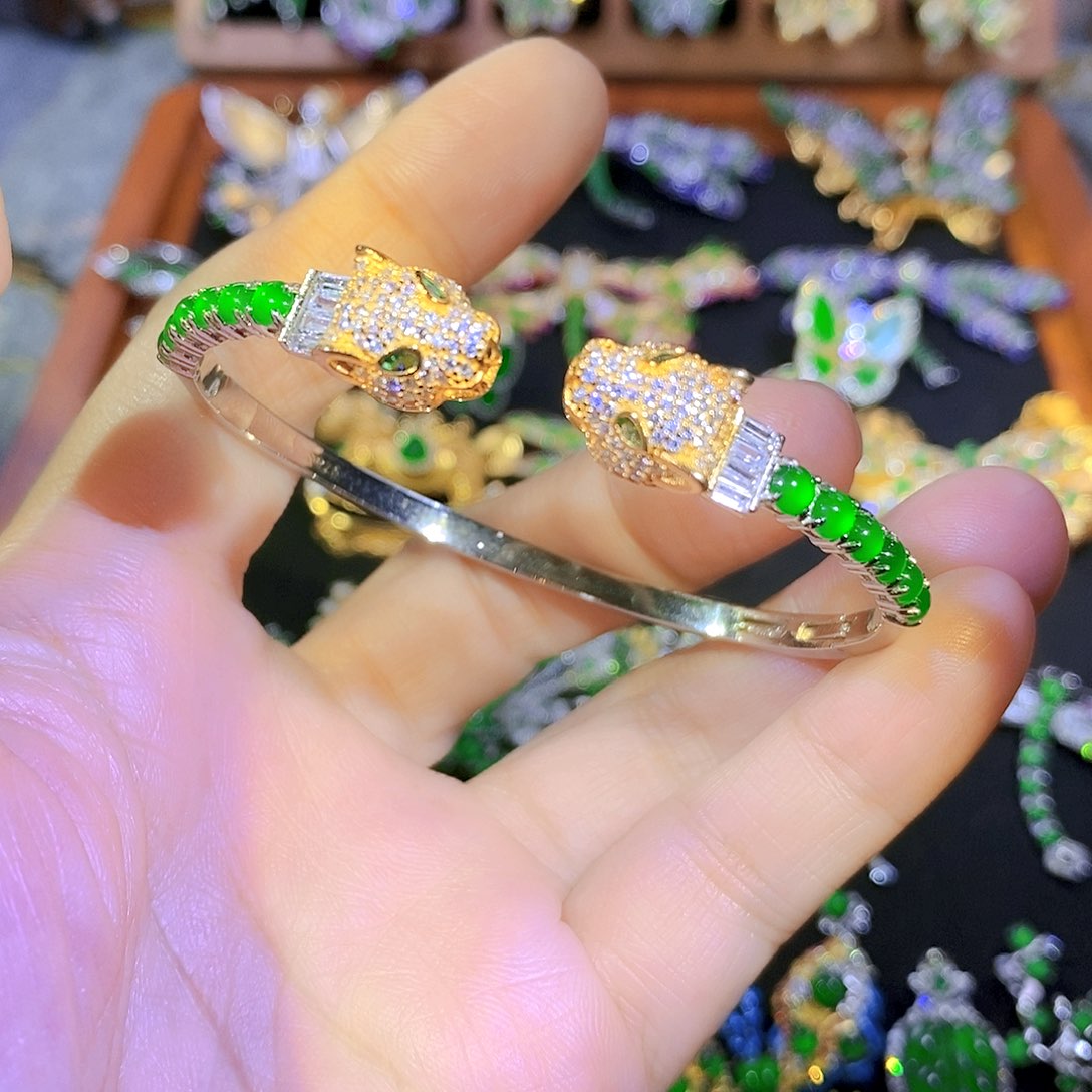 吊坠(不含链)银S925镶嵌翡翠