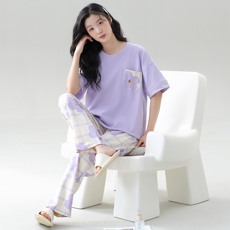 A500-A549 睡衣女春秋冬时尚宽松长袖长裤家居服套装