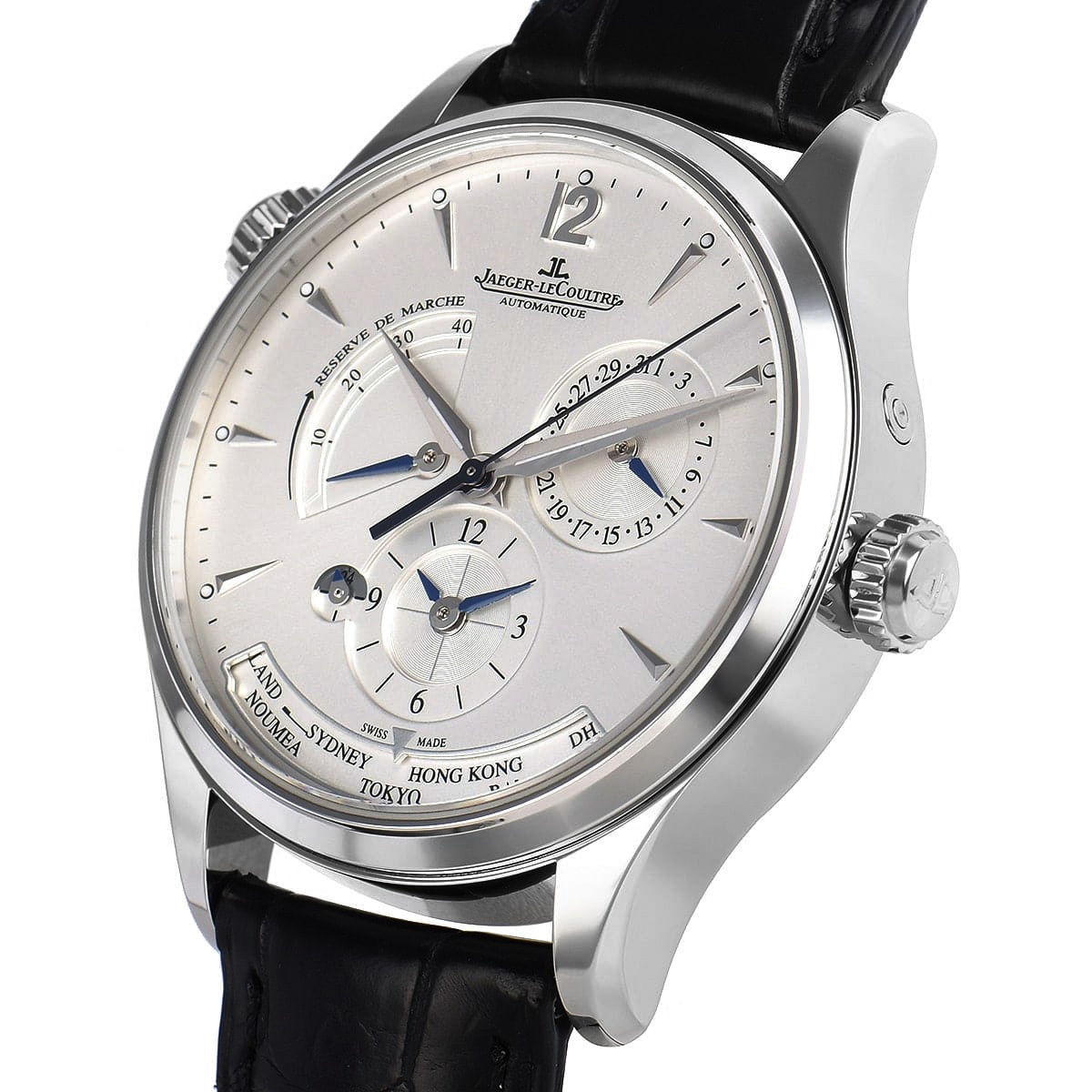 99新 Jaeger-LeCoultre/积家 盒证金陀世界时自动机械男表1428421