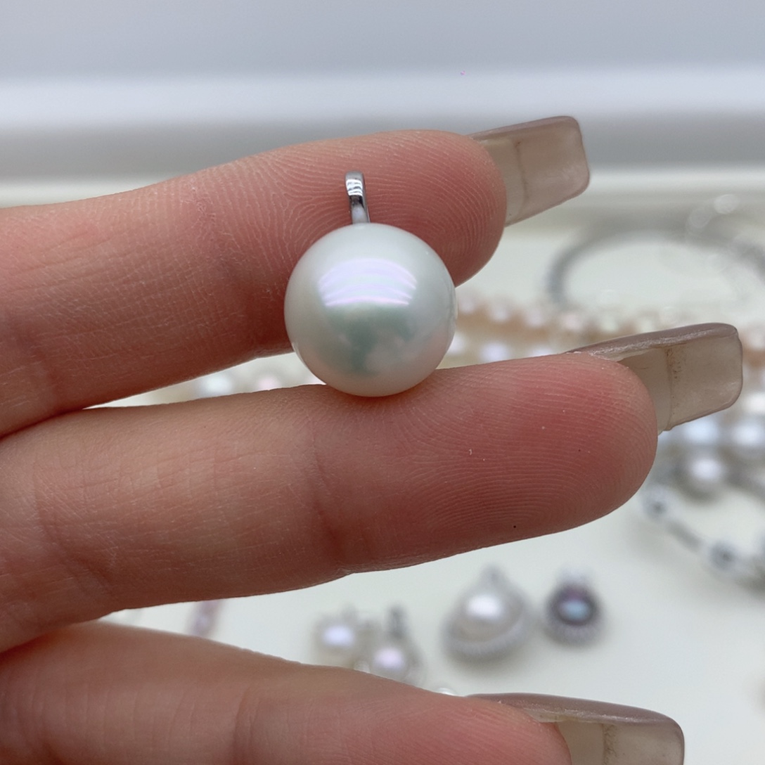 棉****淡水珍珠吊坠(不含链)银S925镶嵌