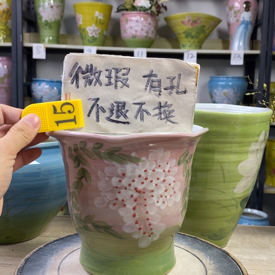 景德镇手工手绘陶瓷花盆