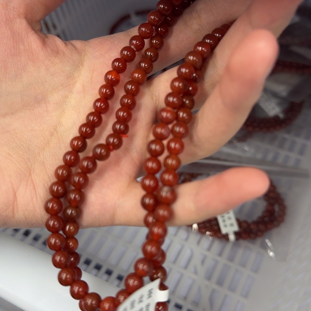 手链未镶嵌南红玛瑙红色317