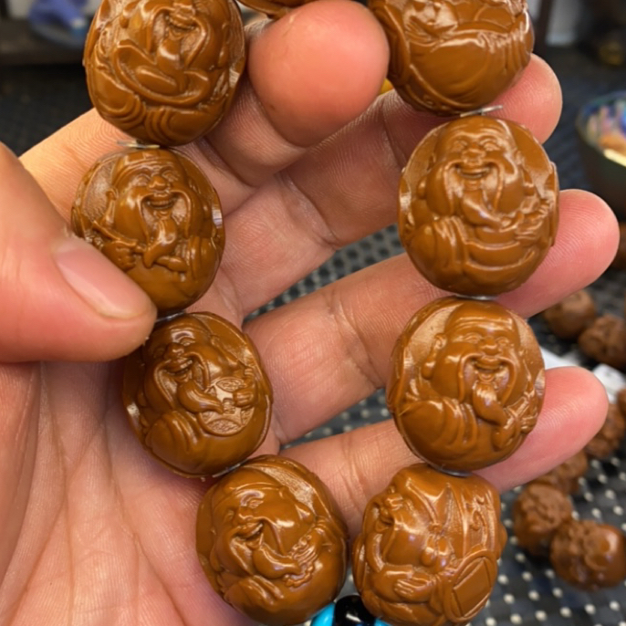 2.2财迷雕刻手串雕刻文玩是是沉水核手串不是橄榄核黄金树沉水核