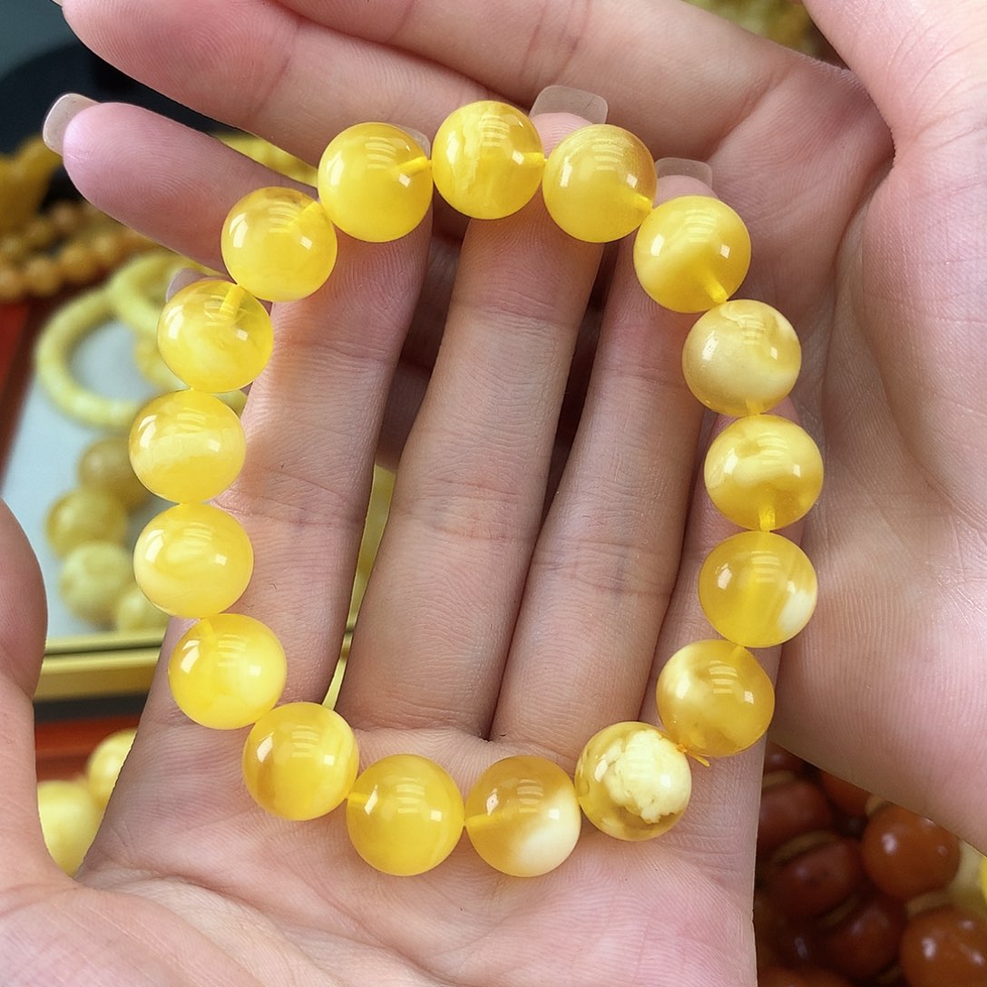 明***心未镶嵌琥珀裸石金白11