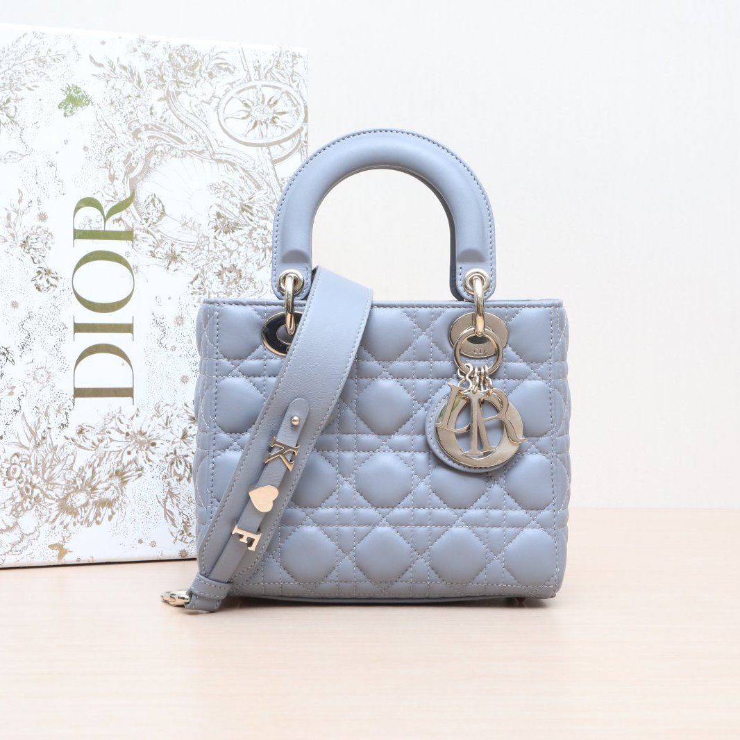 95新 DIOR/迪奥  单肩包 戴妃包 四格 灰色 P254215090