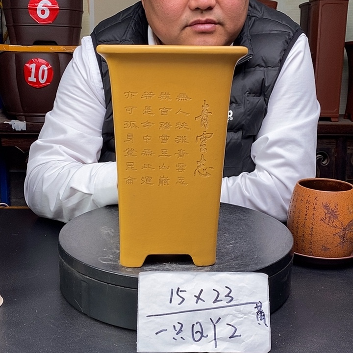 紫砂花盆货号一只QY2