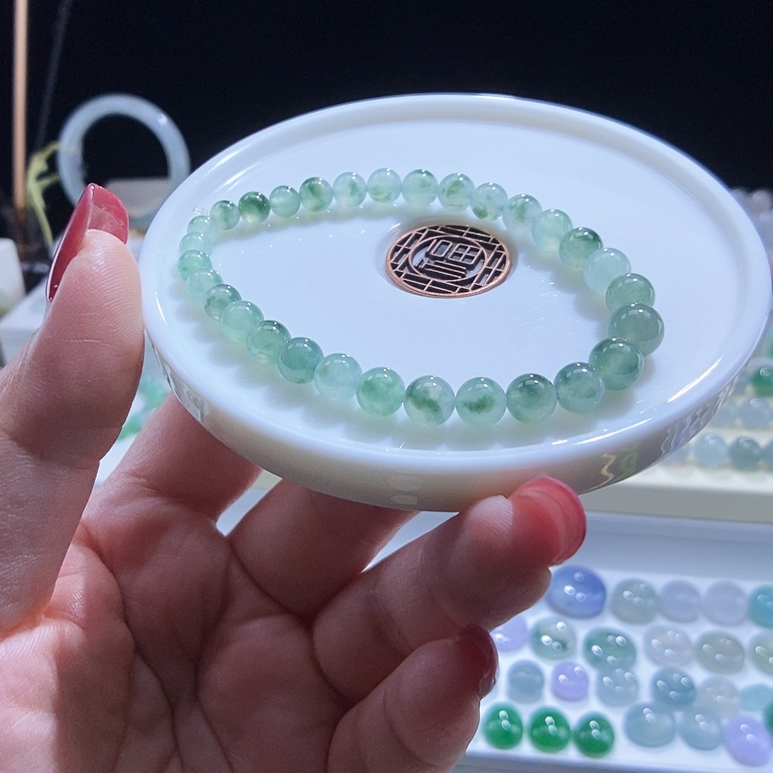 翡翠未镶嵌颈饰手串4.5至7.2