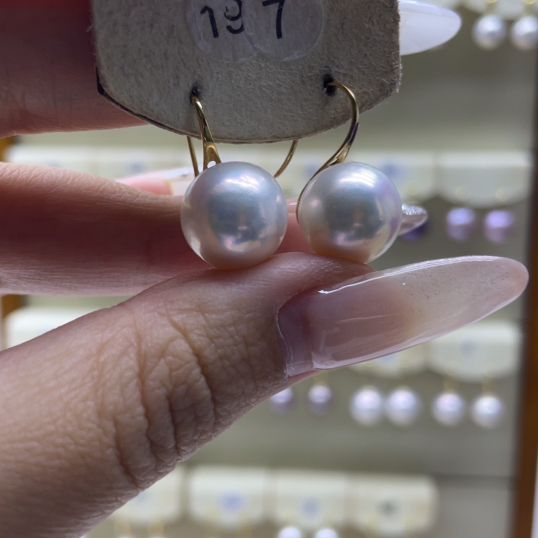 淡水珍珠耳饰18K金镶嵌