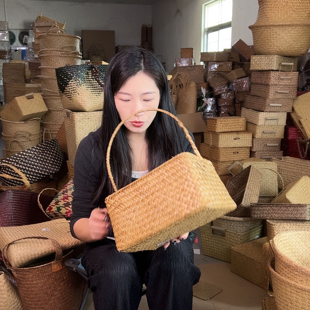 草编草编包/草编收纳盒带瑕疵
