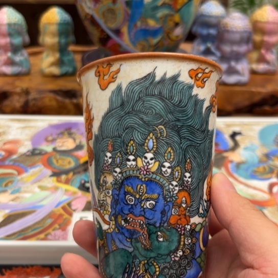 手工手绘普巴金刚茶杯