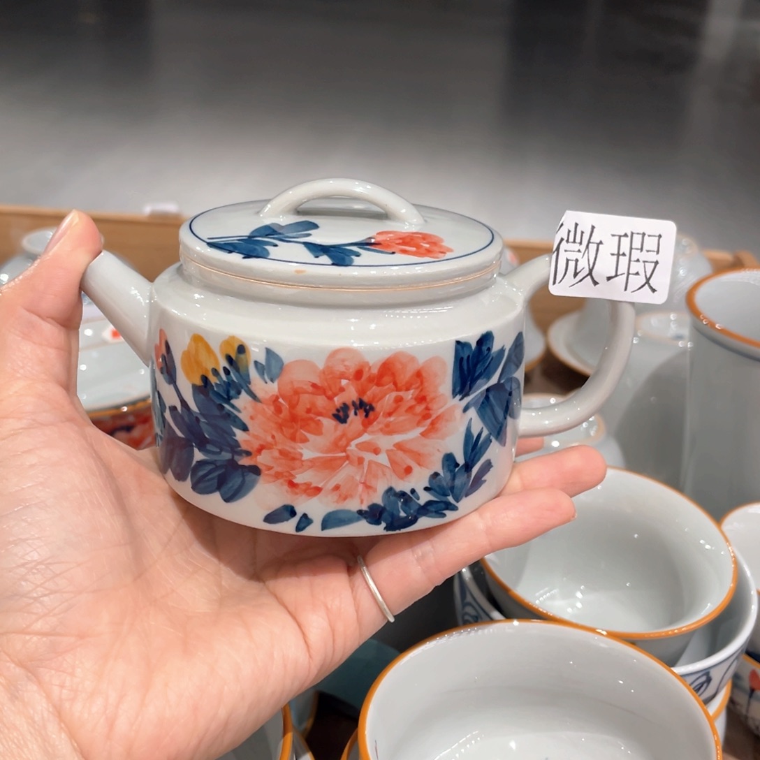 釉下彩纯手绘有瑕