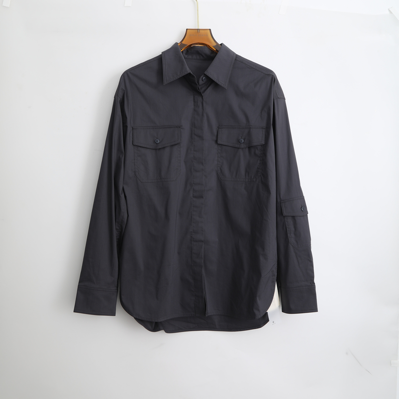 长袖女款春秋宽松型翻领秋季衬衫休闲夏季衬衣时尚2125