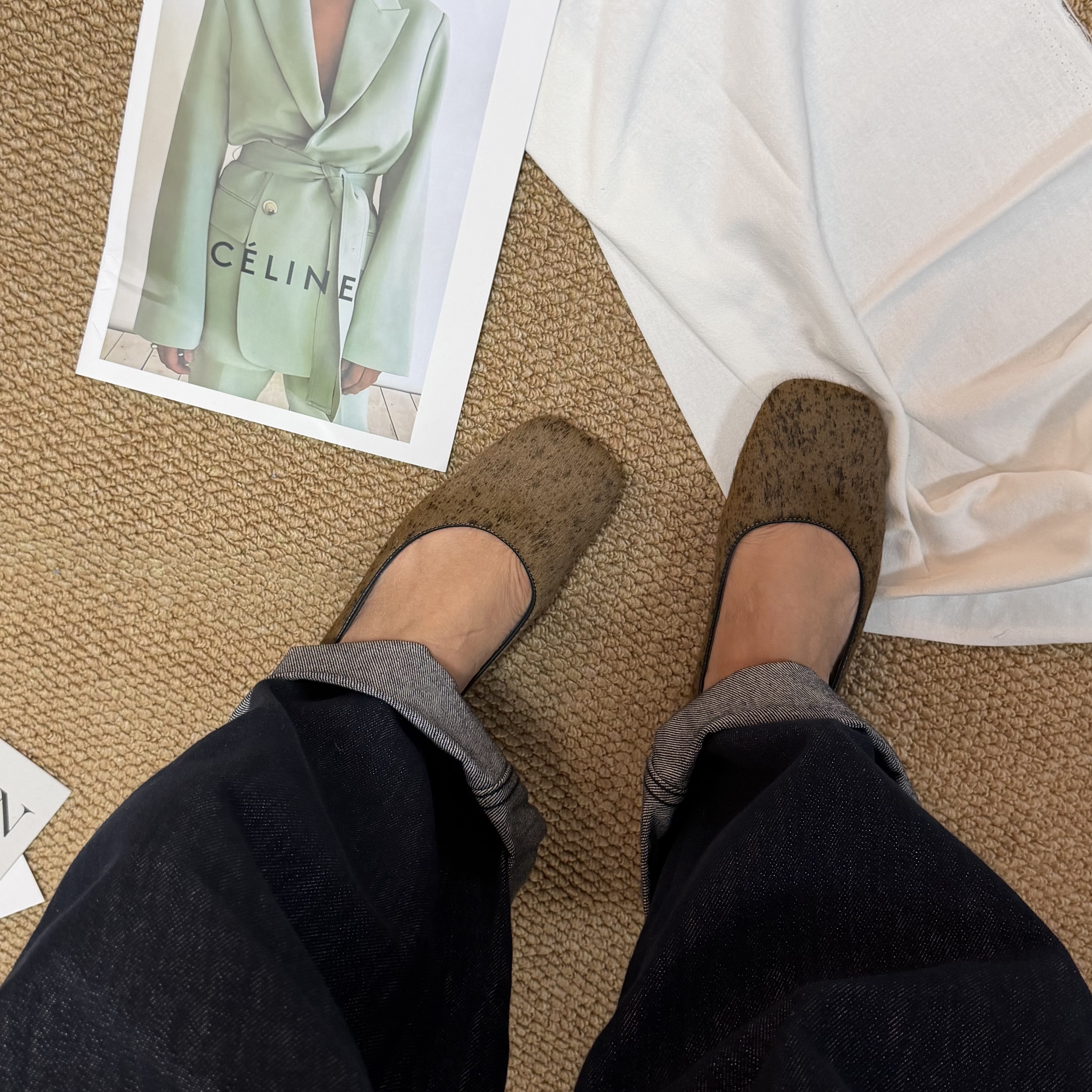 惟蔻/平跟1.5CM/牛毛/浅口显瘦复古时尚休闲薄款春秋百搭单鞋